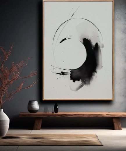 Ink Flow Canvas Painting