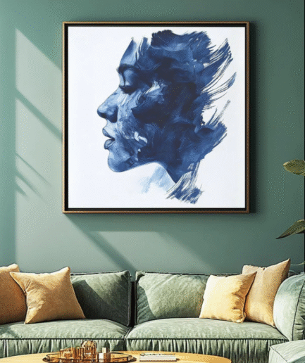 Blue Portrait Canvas Painting